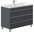 Produktbild: Lomadox Waschtisch FROME-02, 100 cm, stehend, grau matt, mit 3 Schubladen