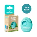 Produktbild: Happybrush Vegane Zahnseide SuperClean 35m Antibakterielle Zahnseidehalter 10ER