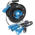 Produktbild: Kalle Das Kabel - Kalle Campingkabeltrommel Cee 230v 16a 2,5mm2 Ip44 25 M Set Anschlussltg. 1,5 M + Adapterltg. 1,5 M - Schwarz
