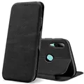 Produktbild: CoolGadget Klapphülle für Huawei P Smart 2019, PU Leder, Kartenfach, Magnetverschluss, Standfunktion, Rundumschutz - Schwarz
