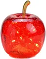 Produktbild: LED Dekolampe Apfel Glas 10er LED Lichterkette Timer Ø11cm rot