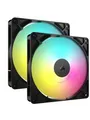 Produktbild: Corsair RS140 ARGB 2-pack - Gehäuselüfter - 140mm - Schwarz mit RGB LED - 36 dBA