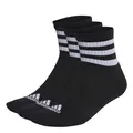 Produktbild: adidas Unisex 3-Stripes Cushioned Sportswear Mid-Cut Socks 3 Pairs, Black / White, 6.5-8