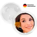 Produktbild: Fantasia Beauty Badspiegel Spiegel mit 3 Saugnäpfen, Kunststoff mit Silberring, 7-fach-Verg. (1-St), 7-fach Vergrösserung, 3 Saugnäpfe