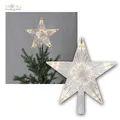 Produktbild: LED Baum-Spitze Eisstern, 10 LEDs warmweiß & Timer, Weihnachts-Christ-Baum Deko