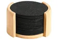 Produktbild: Kesper | Untersetzer, 12er Set, Material: Bambus, Textil, Maße: ø 10 cm/Stärke: ca. 0,4 cm, Farbe: Braun, Schwarz | 58747