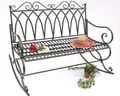Produktbild: DanDiBo Schaukelbank Metall Wetterfest Dunkelgrau 112 cm Gartenbank 132730 Parkbank Sitzbank Garten Schaukel