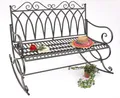 Produktbild: Schaukelbank Metall Wetterfest Dunkelgrau 112 cm Gartenbank 132730 Parkbank