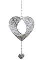 Produktbild: formano Deko Windlicht Hänger Teelicht Girlande Herz 22 cm Silber Metall