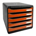 Produktbild: Exacompta ECOBlack Schubladenbox Kunststoff Orange, Schwarz 5 Schübe 27,8 x 34,7 x 27,1 cm DIN A4+