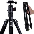 Produktbild: Rollei C5i Kamera Stativ Schwarz, 156cm Kompaktes Fotostativ aus Aluminium mit Kugelkopf Leichtes Reisestativ mit Einbeinstativ Funktion für DSLR Kamera Arca Swiss Kompatibel Stativ für Smartphone