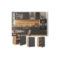 Produktbild: Vicco Hängeschrank Küchenschrank Küchenmöbel Fame-Line Eiche Anthrazit-Gold Landhaus 50 cm Küche Einbauküche Hängeschrank Drehtür Einlegeboden Küchenzeile