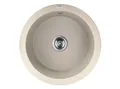 Produktbild: KOLMAN Küchenspüle Einzelbecken Dafne Rund Granitspüle, Rund, 51/51 cm, Beige, Space Saving Siphon GRATIS