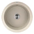 Produktbild: Granitspüle Küchenspüle Rund Beige Spüle 51x51 + Siphon GRATIS!