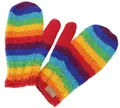Produktbild: GURU SHOP Handgestrickte Fausthandschuhe, Wollhandschuhe, Handschuhe, Fauster - Rainbow, Herren/Damen, Synthetisch