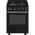 Produktbild: Smeg Cx61gmbl Mischherd Schwarz 70l 4 Gasbrenner