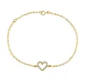 Produktbild: Unique Goldarmband Herz Armband aus 585 Gold Zirkonia, filigran GB0013