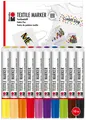 Produktbild: Marabu Textile Marker 10er-Set - Hochwertige Textilmarker für kreative Designs