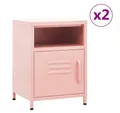 Produktbild: vidaXL Nachttisch Nachttische 2 Stk Rosa 35x35x51 cm Stahl Nachtkonsole Nachtschrank