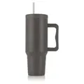 Produktbild: GOURMETmaxx Thermobecher | Mit Strohhalm & Henkel | 1,2 L Kaffebecher To Go | Isolierbecher mit 2in1 Deckel | Auslaufsichere | Grau - Grau