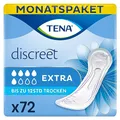 Produktbild: TENA Discreet Extra - 72 Einlagen im Monatspaket (6 x 12 Stück), einzeln verpackt - Hygieneeinlagen für Frauen - bei mittlerer Blasenschwäche und Inkontinenz