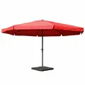 Produktbild: Alu-Sonnenschirm Carpi Pro, Marktschirm, mit Volant Ø 5m bordeaux mit Ständer
