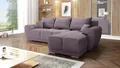 Produktbild: Velvet Ecksofa in L-Form – Lila Sofa – Couch mit Stauraum und Kissen - Ausziehbares Schlafsofa – Sofa mit Schlaffunktion - Schlafsofa mit Bettkasten – Gästebett – 289 x 189 cm