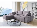 Produktbild: ML Furniture Velvet Ecksofa in L-Form – Lila Sofa – Couch mit Stauraum und Kissen - Ausziehbares Schlafsofa – Sofa mit Schlaffunktion - Schlafsofa mit Bettkasten – Gästebett – 289 x 189 cm