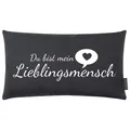 Produktbild: MAGMA Spruchkissen Zitate Lieblingsmensch flauschig gefüllt 30x50cm in anthrazit