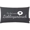 Produktbild: Zierkissen Dekokissen Sofakissen Kissen Lieblingsmensch Anthrazit 30 x 50 cm