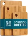 Produktbild: LARHN Schneidebrett Holz 3er Set - Extra Dick, Bambus - Holzbrett Küche