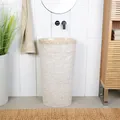 Produktbild: WOHNFREUDEN Marmor Waschtischsäule Standwaschbecken 50x35x90 cm oval creme weiss