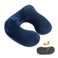 Produktbild: Aufblasbares Reisekissen  100% weicher Samt Nackenstütze für Reisen, Flugzeug...