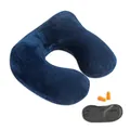 Produktbild: Aufblasbares Reisekissen - 100% weicher Samt Nackenstütze für Reisen Flugzeug...