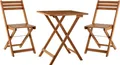 Produktbild: Juskys Balkonmöbel Set Bala - 3-teilig aus Holz für 2 Personen, klappbar, platzsparend