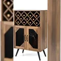 Produktbild: COSTWAY Küchenbuffet, Weinregal mit entfernbarem Weinstauraum und integrierten Glashaltern, Holz Buffetschrank