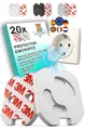 Produktbild: VegMai® [20 Stück] Steckdosen kindersicherung mit Drehmechanismus und 3M Klebeband Ideal für Babys, Kinder und Kleinkinder zu Hause. Schuko Europäischer Stecker Farbe (WEIß)