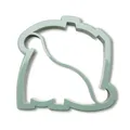 Produktbild: Fackelmann Sandwich Ausstecher Dino – Plätzchenausstecher in Dinoform, 12 x 11 x 3 cm, für Brot, Kuchen und mehr, graugrün, Grün