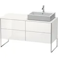 Produktbild: Duravit XSquare Konsolenwaschtischunterbau bodenstehend, 4 Auszüge, Becken rechts, 1400x778x548mm, XS4923R8585, Farbe: Weiß Hochglanz Lack