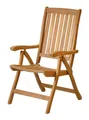 Produktbild: Kai Wiechmann Hochlehner Verstellbarer Teak Gartenstuhl, wetterfester Teak Klappsessel, Teakholz Gartensessel mit extra langer Rückenlehne