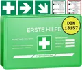Produktbild: Werkstein Erste-Hilfe-Koffer, Erste Hilfe Kasten Small, DIN 13157, Wandhalterung & 5x Aufkleber, (Verbandskasten Betrieb), Verbandskasten DIN 13157 für Betriebe, Einrichtungen & Zuhause