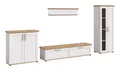 Produktbild: xonox.home Wohnzimmer Verona 4tlg. Set Wohnkombination Wohnwand Wohnzimmermöbel Wohnzimmerschrank Möbelkombination Wohnzimmerset in Sibiu Lärche Nb. Absetzung Artisan Eiche Nb.
