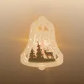Produktbild: WEIGLA - Fensterbild original Erzgebirge Glocke Waldmotiv I Weihnachtsdeko Fenster I 1 Lampe I 7 W, E14 I Fensterbild Weihnachten I Weihnachtsbeleuchtung aus Holz I Fensterdeko hängend