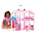 Produktbild: Barbie Stadthaus Puppenhaus 3-stöckig Deluxe Spielset mit Aufzug und Dachlounge