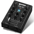 Produktbild: Gemini Sound MM1BT Bluetooth Professional Audio 2-Kanal Dual Mic Input Stereo 2-Band Rotary Compact DJ-Podcast-Mixer mit Crossfader und individueller Verstärkungssteuerung