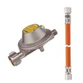 Produktbild: GOK Caravan Gasregler EN71 1,2kg/h 30mBar + Schlauch 40 cm, 1/4 Zoll -> RVS 8 mm