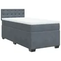 Produktbild: vidaXL Boxspringbett mit Matratze Dunkelgrau 90x200 cm Samt