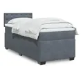 Produktbild: vidaXL Boxspringbett, Boxspringbett mit Matratze Dunkelgrau 90x200 cm Samt