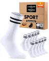 Produktbild: sockenkauf24 Socken Damen Sportsocken Weiß 35-38 Tennissocken Gepolstert Atmungsaktive Baumwolle 5 Paar Retro Crew-Socken