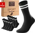 Produktbild: sockenkauf24 Tennissocken Sportsocken Damen & Herren Atmungsaktive Premium Crew Socken (5 Paar) verstärkte Ferse & Fußspitze, gepolsterte Sohle, Baumwolle